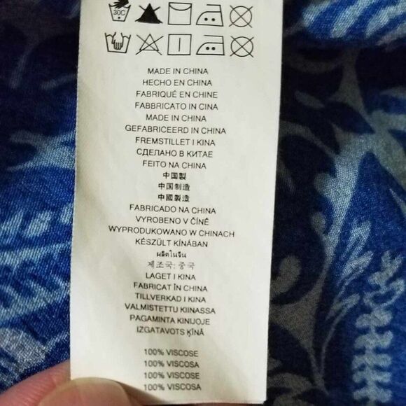 Michael Kors Blue White Print with Metalic accents  Sleeveless Top size Medium - Picture 5 of 11